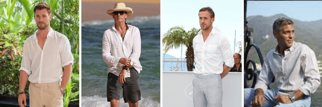 White linen dress shirt top mens